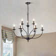 American Vintage Shaped Iron 9 Candle Chandelier - Hans Lumiere