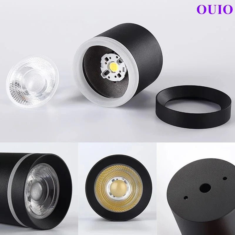 Anti-Glare Cylinder LED Downlight – Dimmable COB Ceiling Spotlight - Hans Lumiere