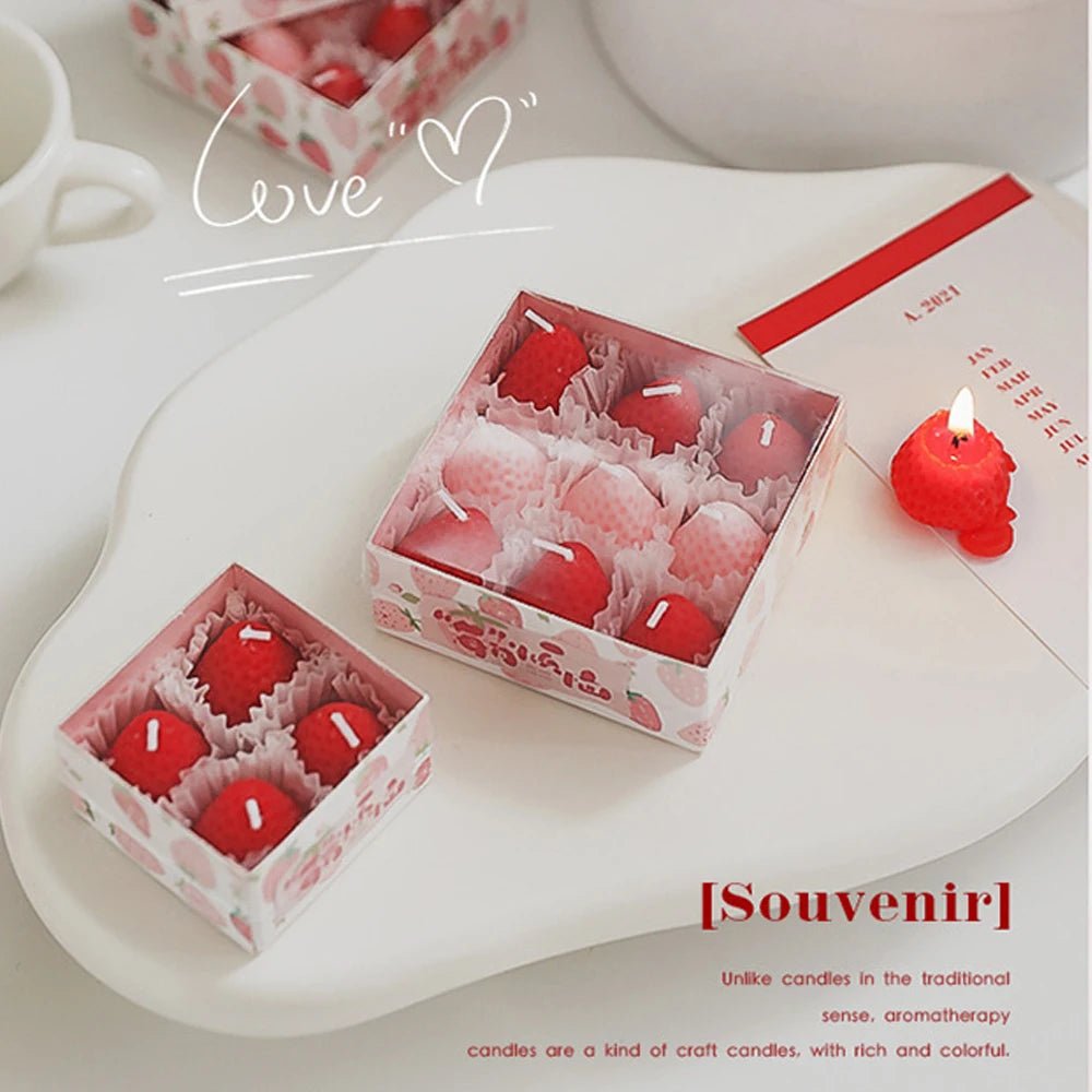 Aromatherapy Soy Wax Strawberry Candles - Hans Lumiere