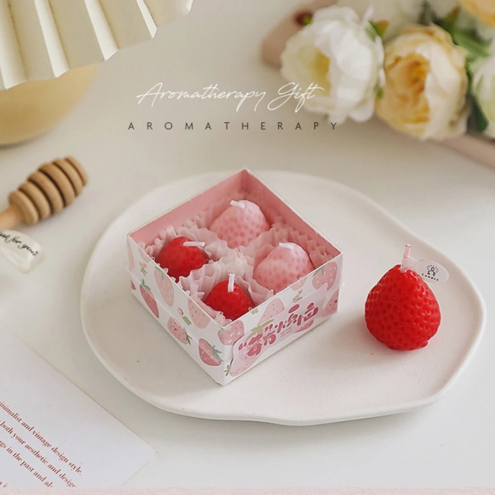 Aromatherapy Soy Wax Strawberry Candles - Hans Lumiere