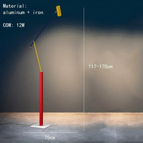 Art Deco Long-Arm LED Floor Lamp — Chrome Finish - Hans Lumiere