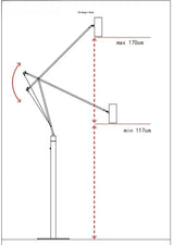 Art Deco Long-Arm LED Floor Lamp — Chrome Finish - Hans Lumiere