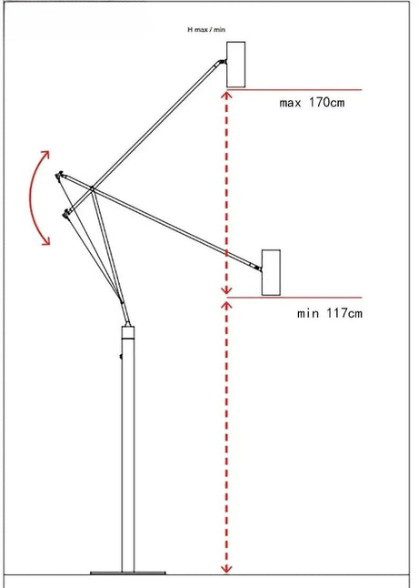 Art Deco Long-Arm LED Floor Lamp — Chrome Finish - Hans Lumiere