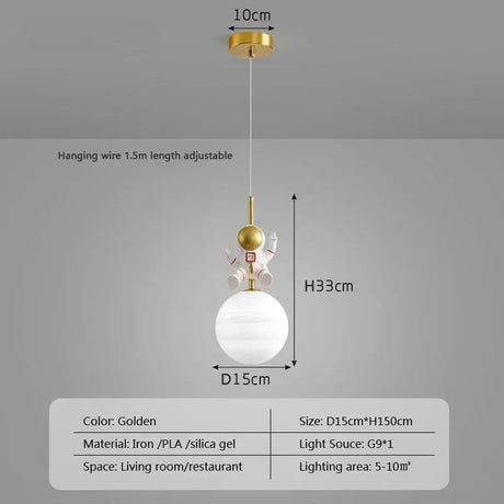 Astronaut Cartoon Moon Children's Room Decorative Lamp - Hans Lumiere