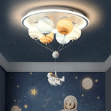 Astronaut Led Ceiling Light With Planet And Flying Spaceship - Hans Lumiere