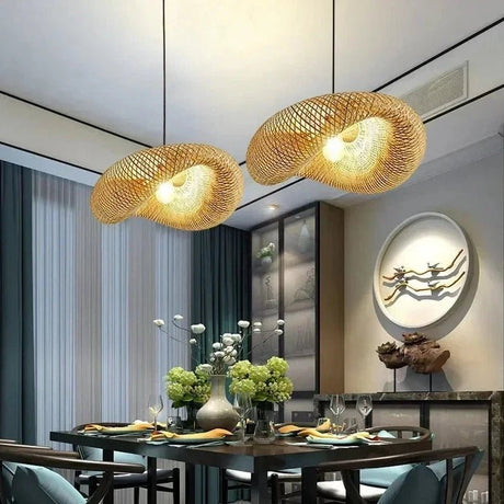 Bamboo Hand Weaving Pendant Light - Hans Lumiere