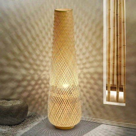 Bamboo Woven Floor Lamp - Hans Lumiere