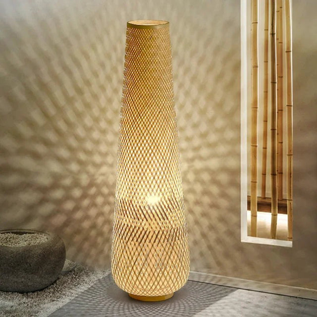 Bamboo Woven Floor Lamp - Hans Lumiere