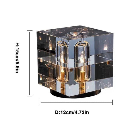 Bar Bedside Luxury Square Crystal Table Lamp - Hans Lumiere