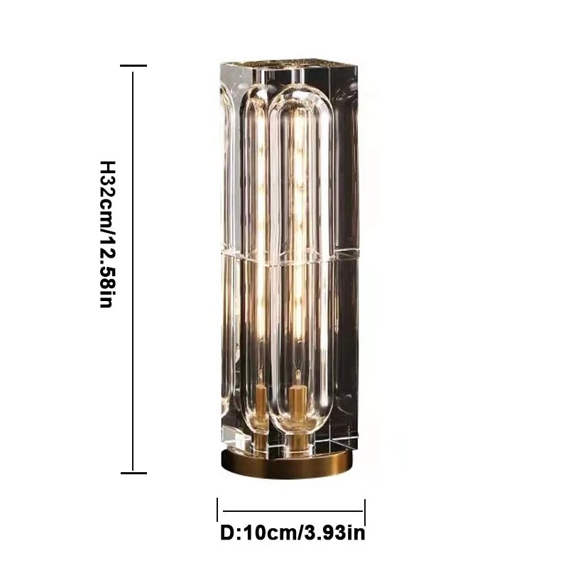 Bar Bedside Luxury Square Crystal Table Lamp - Hans Lumiere