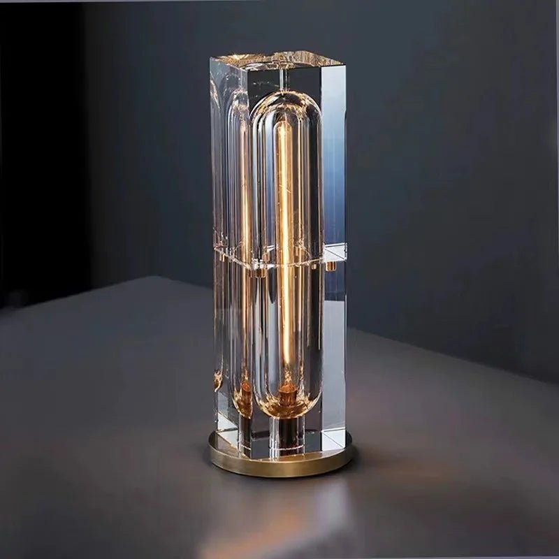 Bar Bedside Luxury Square Crystal Table Lamp - Hans Lumiere