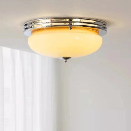 Bauhaus Style Ceiling Light, Milk Coffee Colored Glass Lamp - Hans Lumiere