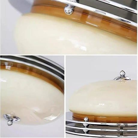 Bauhaus Style Ceiling Light, Milk Coffee Colored Glass Lamp - Hans Lumiere