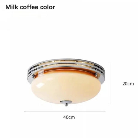 Bauhaus Style Ceiling Light, Milk Coffee Colored Glass Lamp - Hans Lumiere