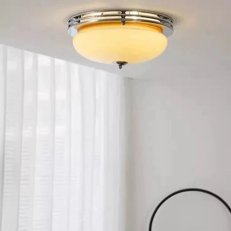 Bauhaus Style Ceiling Light, Milk Coffee Colored Glass Lamp - Hans Lumiere