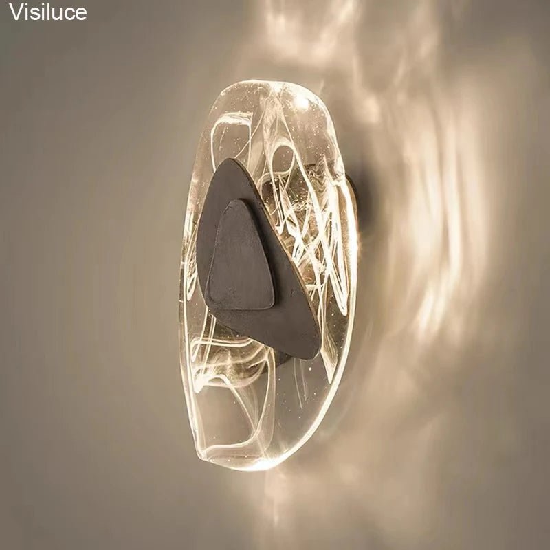 Black Gold Luxury Modern Crystal LED Wall Lamp - Hans Lumiere