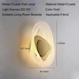 Black Gold Luxury Modern Crystal LED Wall Lamp - Hans Lumiere