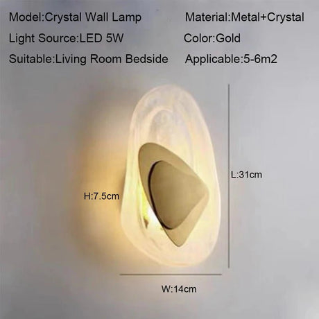 Black Gold Luxury Modern Crystal LED Wall Lamp - Hans Lumiere