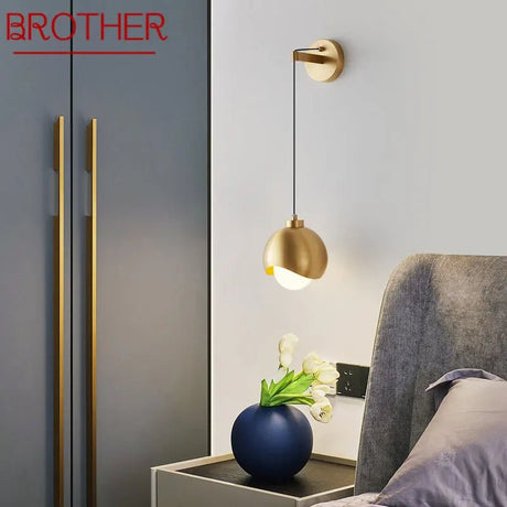 Brass Contemporary LED Wall Sconce - Hans Lumiere
