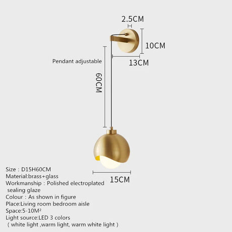 Brass Contemporary LED Wall Sconce - Hans Lumiere