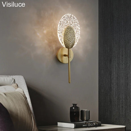 Brass Copper Acrylic Lampshade LED Wall Sconces - Hans Lumiere