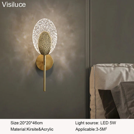 Brass Copper Acrylic Lampshade LED Wall Sconces - Hans Lumiere