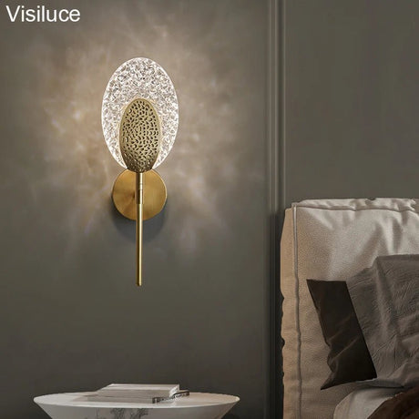 Brass Copper Acrylic Lampshade LED Wall Sconces - Hans Lumiere