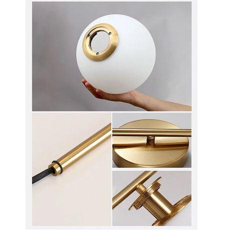 Brass Copper Suspension Chandelier With Glass Lampshade - Hans Lumiere