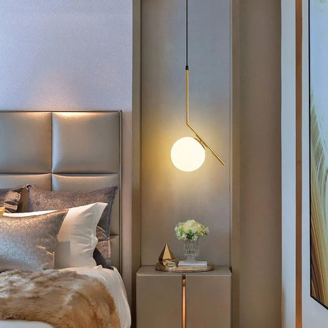 Brass Copper Suspension Chandelier With Glass Lampshade - Hans Lumiere
