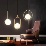 Brass Copper Suspension Chandelier With Glass Lampshade - Hans Lumiere
