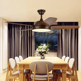 Brown Fan Blade Modern Ceiling Fan Light With Remote Control - Hans Lumiere