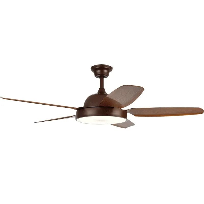 Brown Fan Blade Modern Ceiling Fan Light With Remote Control - Hans Lumiere