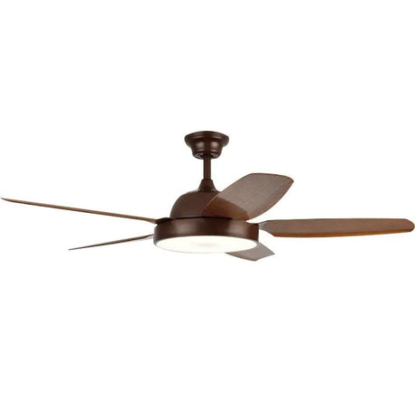 Brown Fan Blade Modern Ceiling Fan Light With Remote Control - Hans Lumiere