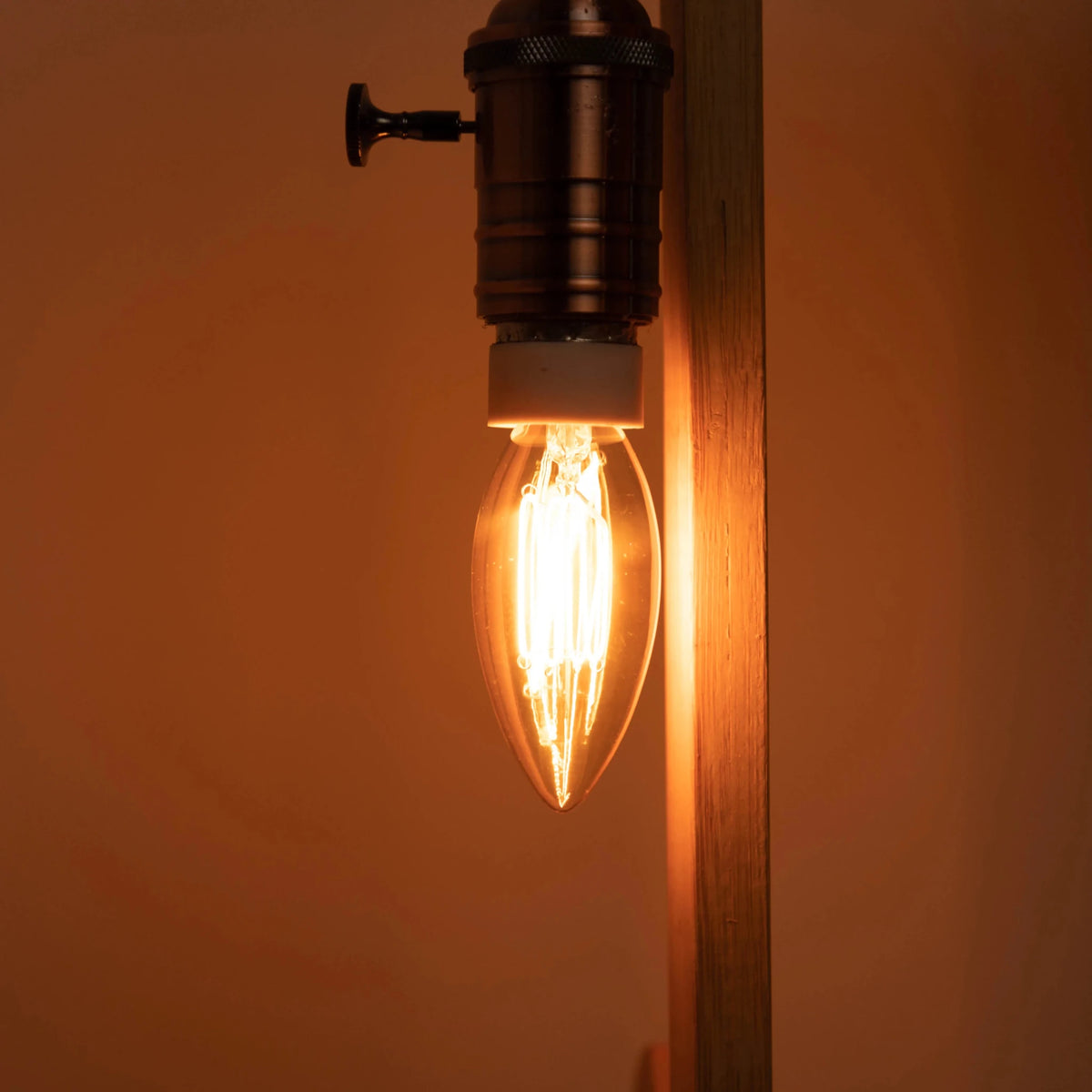 C35 Amber Candle Edison LED Filament Bulbs E14 3W 1800K, 6 or 12 Pack - Hans Lumiere
