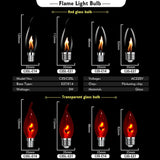 C35 & C35L Edison LED Candle Bulbs E14 E27 3W Flame Tip Filament, 1-24 Pack - Hans Lumiere
