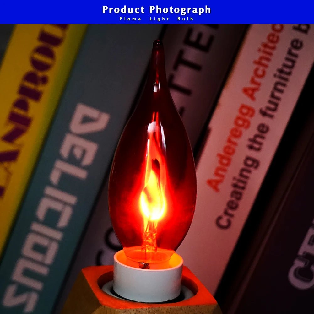 C35 Flame Tip Edison LED Candle Bulbs E14 E27 3W, Vintage Flickering Effect, 1-12 Pack - Hans Lumiere