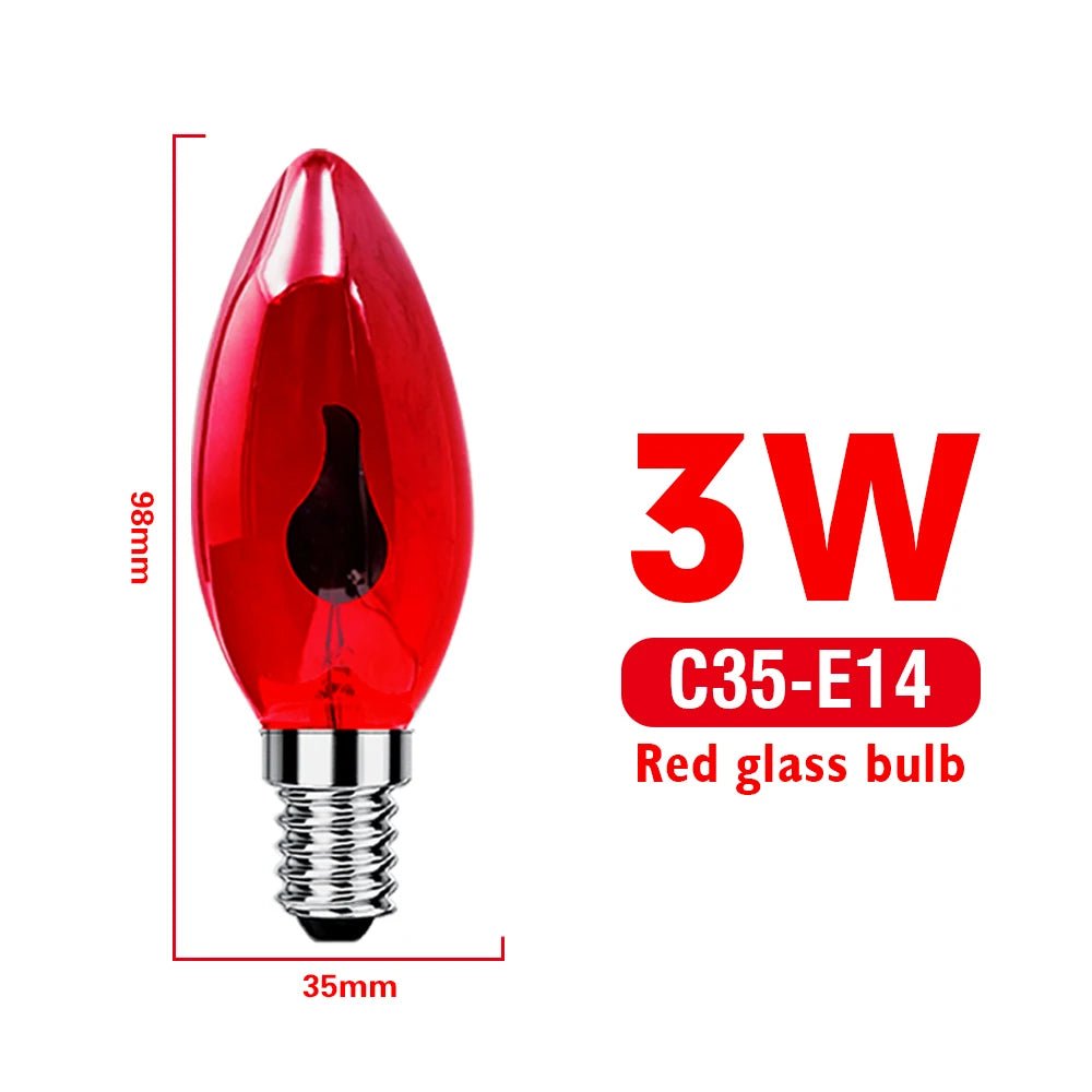 C35 Flame Tip Edison LED Candle Bulbs E14 E27 3W, Vintage Flickering Effect, 1-12 Pack - Hans Lumiere