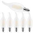 C35 Frosted Candle Edison LED Filament Bulbs E14 4W 2700K, Dimmable or Non-Dimmable, 6 or 10 Pack - Hans Lumiere