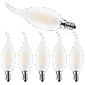 C35 Frosted Candle Edison LED Filament Bulbs E14 4W 2700K, Dimmable or Non-Dimmable, 6 or 10 Pack - Hans Lumiere