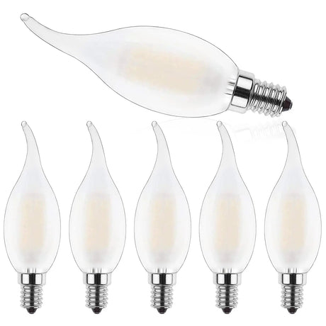 C35 Frosted Candle Edison LED Filament Bulbs E14 4W 2700K, Dimmable or Non-Dimmable, 6 or 10 Pack - Hans Lumiere