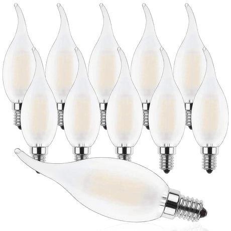 C35 Frosted Candle Edison LED Filament Bulbs E14 4W 2700K, Dimmable or Non-Dimmable, 6 or 10 Pack - Hans Lumiere