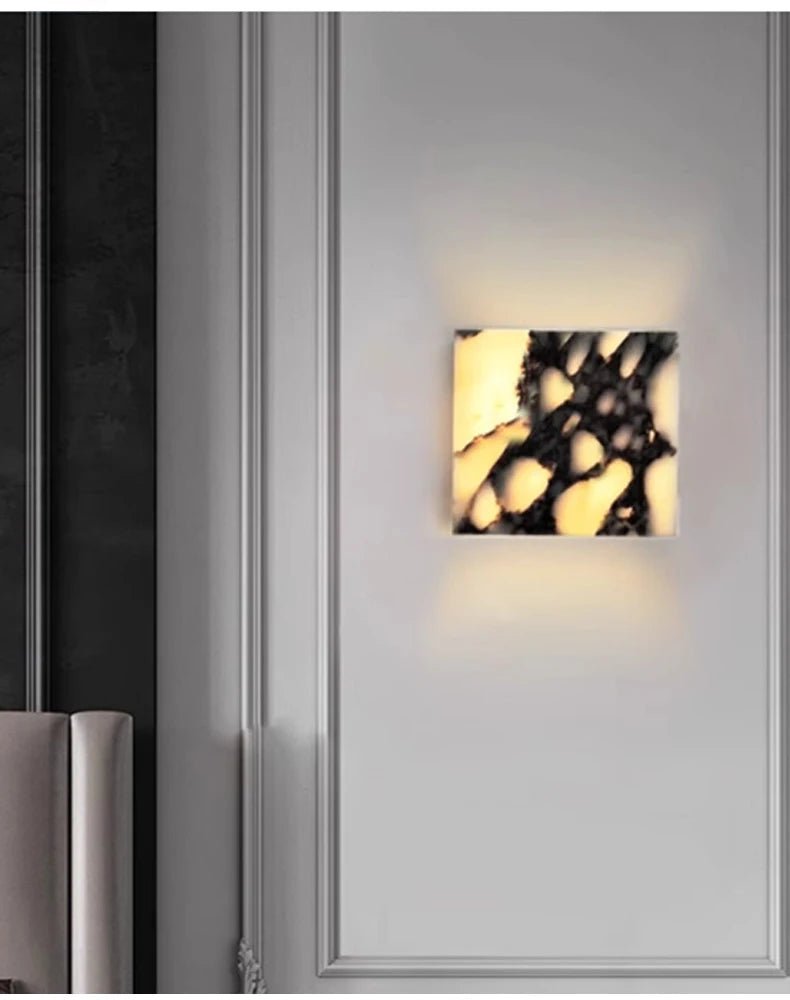 Calacatta Viola Marble LED Wall Sconce - All-Weather Indoor/Outdoor - Hans Lumiere