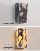 Calacatta Viola Marble LED Wall Sconce - All-Weather Indoor/Outdoor - Hans Lumiere