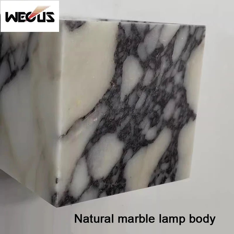 Calacatta Viola Marble LED Wall Sconce - All-Weather Indoor/Outdoor - Hans Lumiere