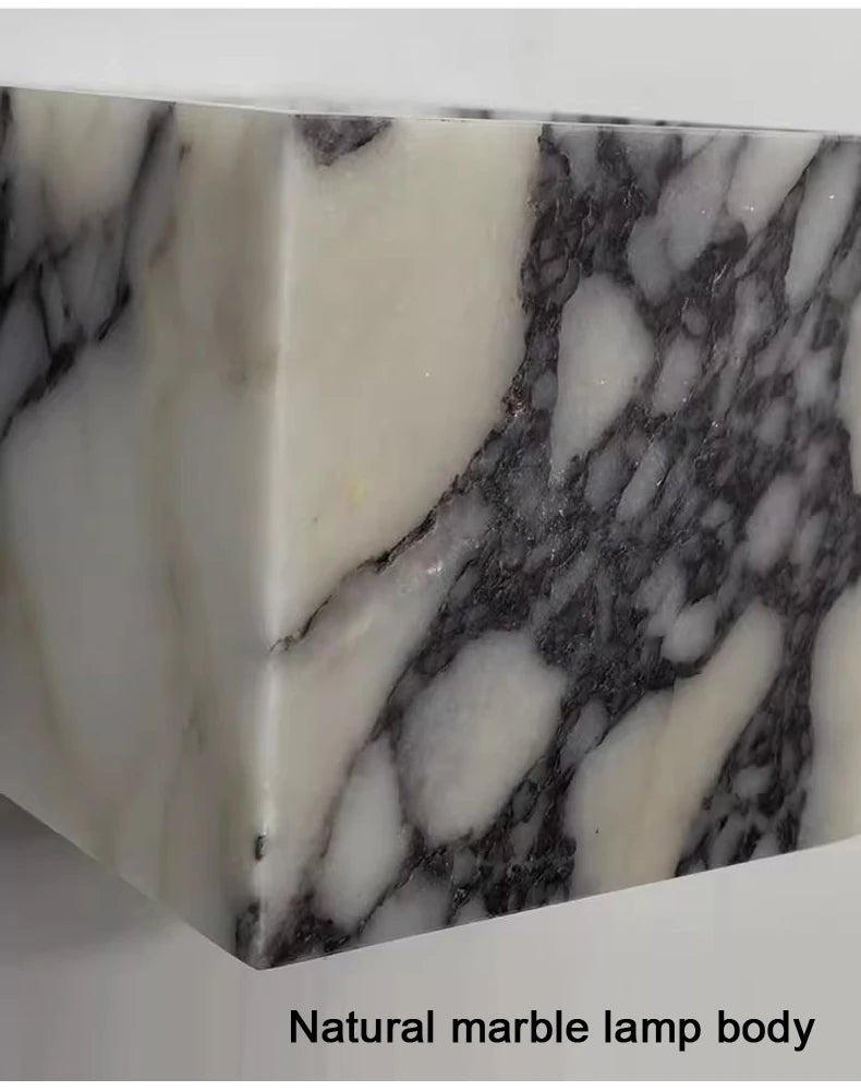 Calacatta Viola Marble LED Wall Sconce - All-Weather Indoor/Outdoor - Hans Lumiere