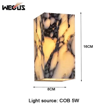 Calacatta Viola Marble LED Wall Sconce - All-Weather Indoor/Outdoor - Hans Lumiere