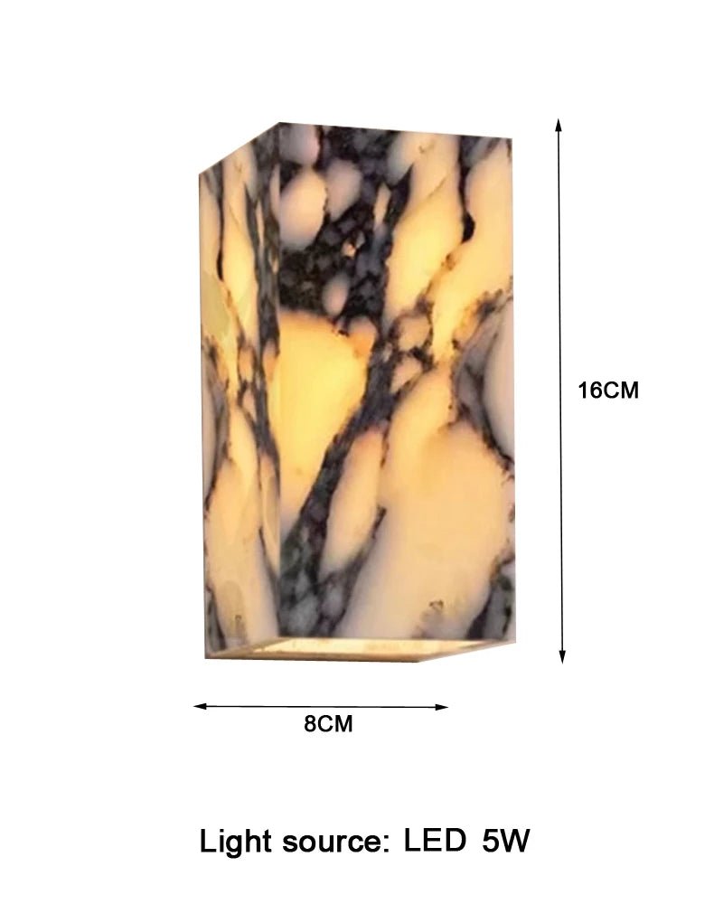 Calacatta Viola Marble LED Wall Sconce - All-Weather Indoor/Outdoor - Hans Lumiere