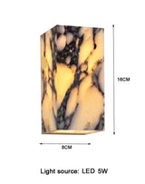 Calacatta Viola Marble LED Wall Sconce - All-Weather Indoor/Outdoor - Hans Lumiere