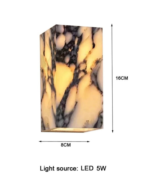 Calacatta Viola Marble LED Wall Sconce - All-Weather Indoor/Outdoor - Hans Lumiere