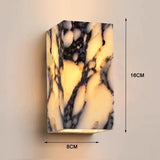 Calacatta Viola Marble LED Wall Sconce - All-Weather Indoor/Outdoor - Hans Lumiere